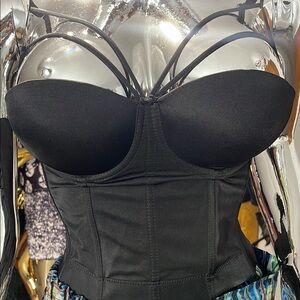 Black Strappy Bustier Top